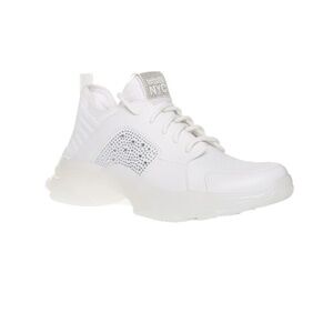 Madden NYC Women’s White Rhinestone Athletic Sneakers Memory Foam Size 8 NWT